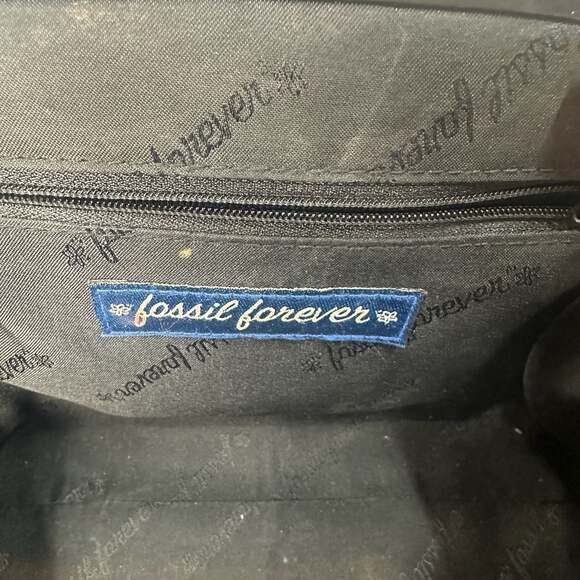 Fossil Forever Vintage Black Leather Kiss-Lock Shoulder Bag - Picture 5 of 10